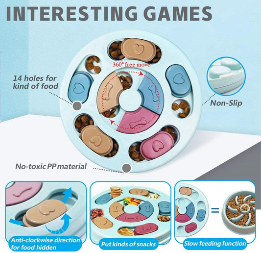 Interactive Dog Puzzle Feeder Toy – Mental Stimulation Treat Dispenser for Smart Dogs