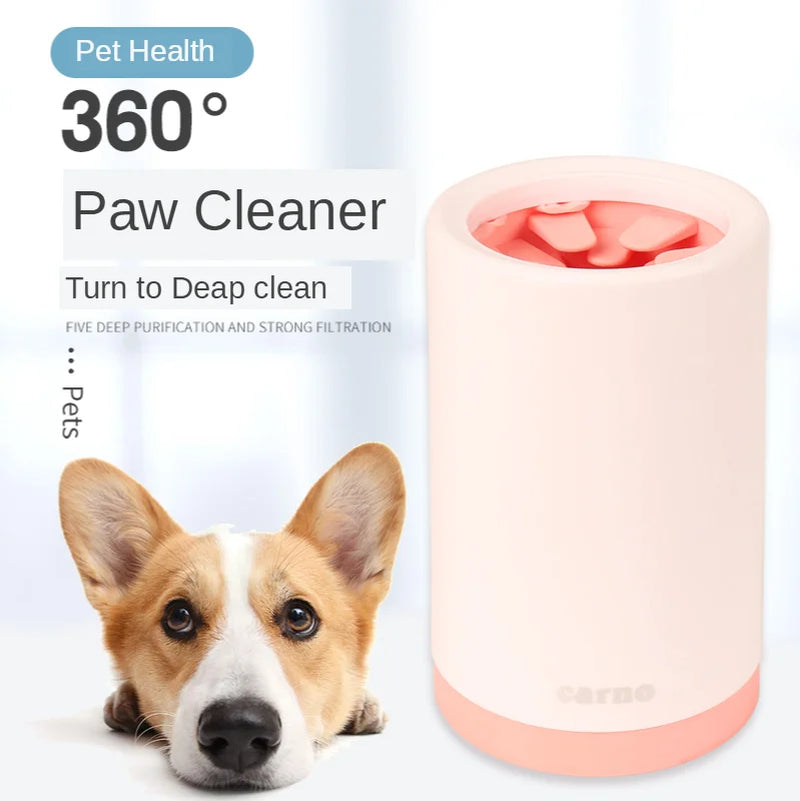 Portable Dog Paw Cleaner Cup with Soft Silicone Brush for Small & Large Dogs