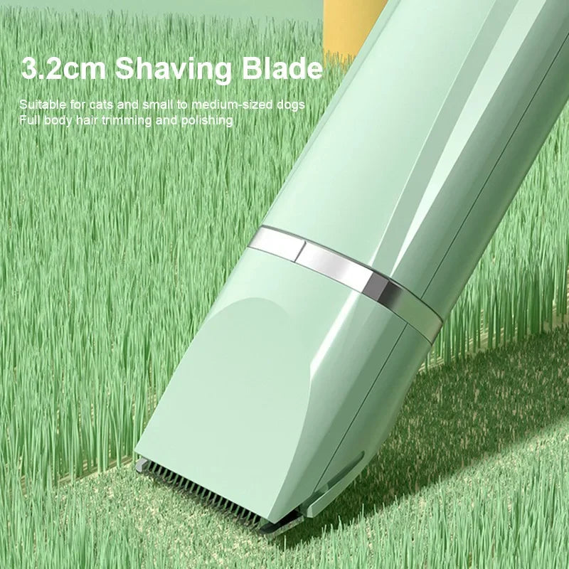 4-in-1 Cordless Pet Grooming Clippers – Low Noise Rechargeable Dog & Cat Trimmer Set