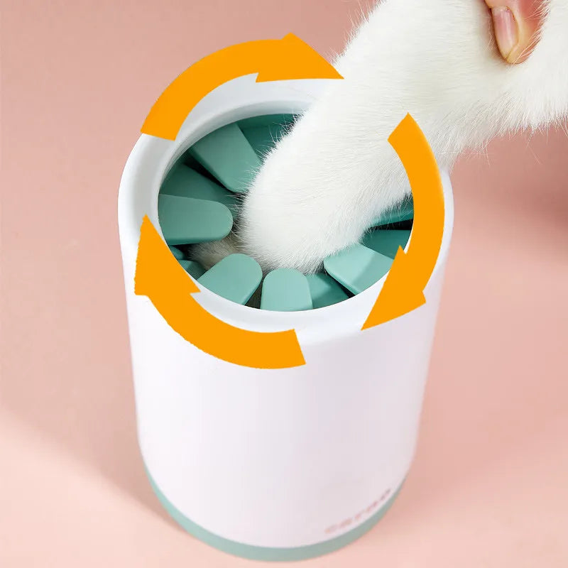Portable Dog Paw Cleaner Cup with Soft Silicone Brush for Small & Large Dogs